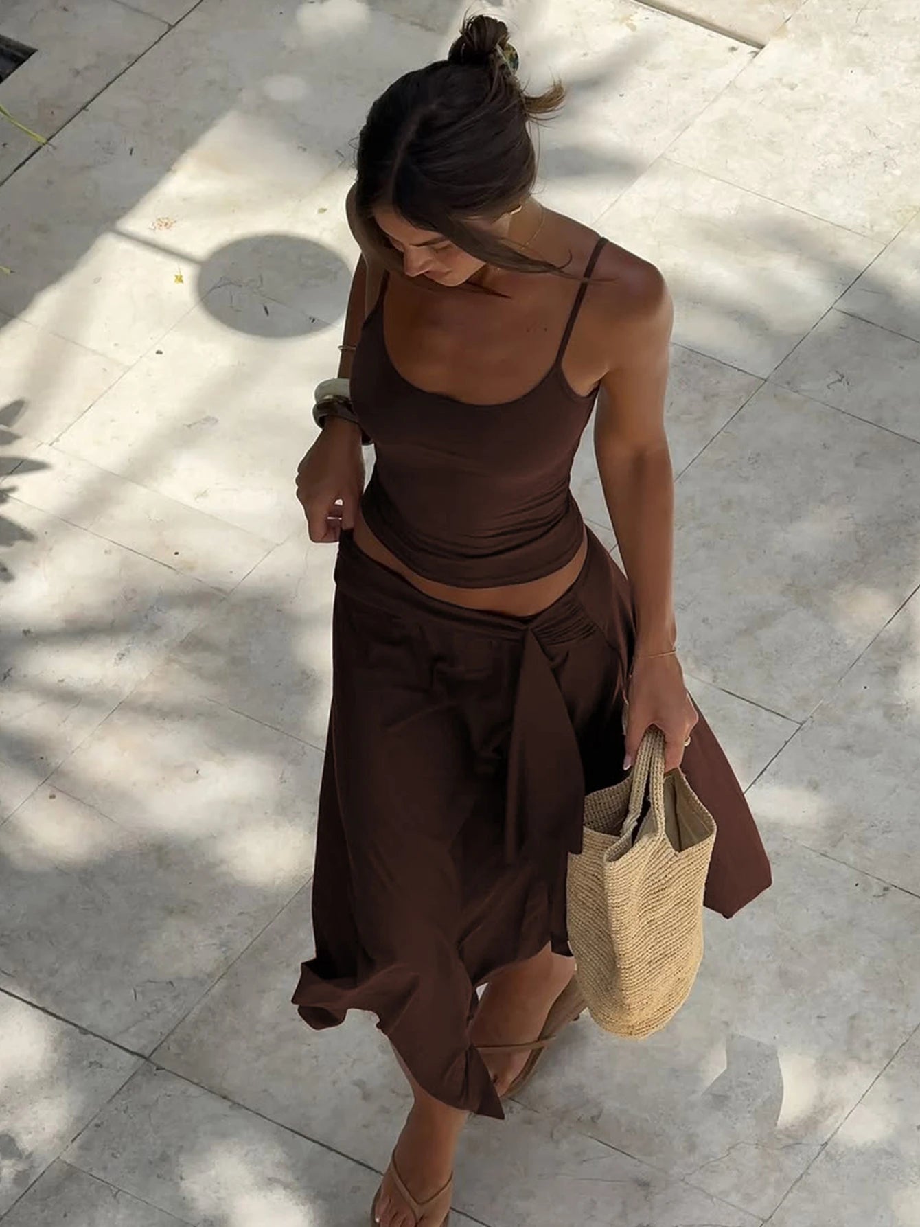 Women's Dulzura Elegant 2 Piece Backless Crop Top + Slim Irregular Skirt Club Outfit